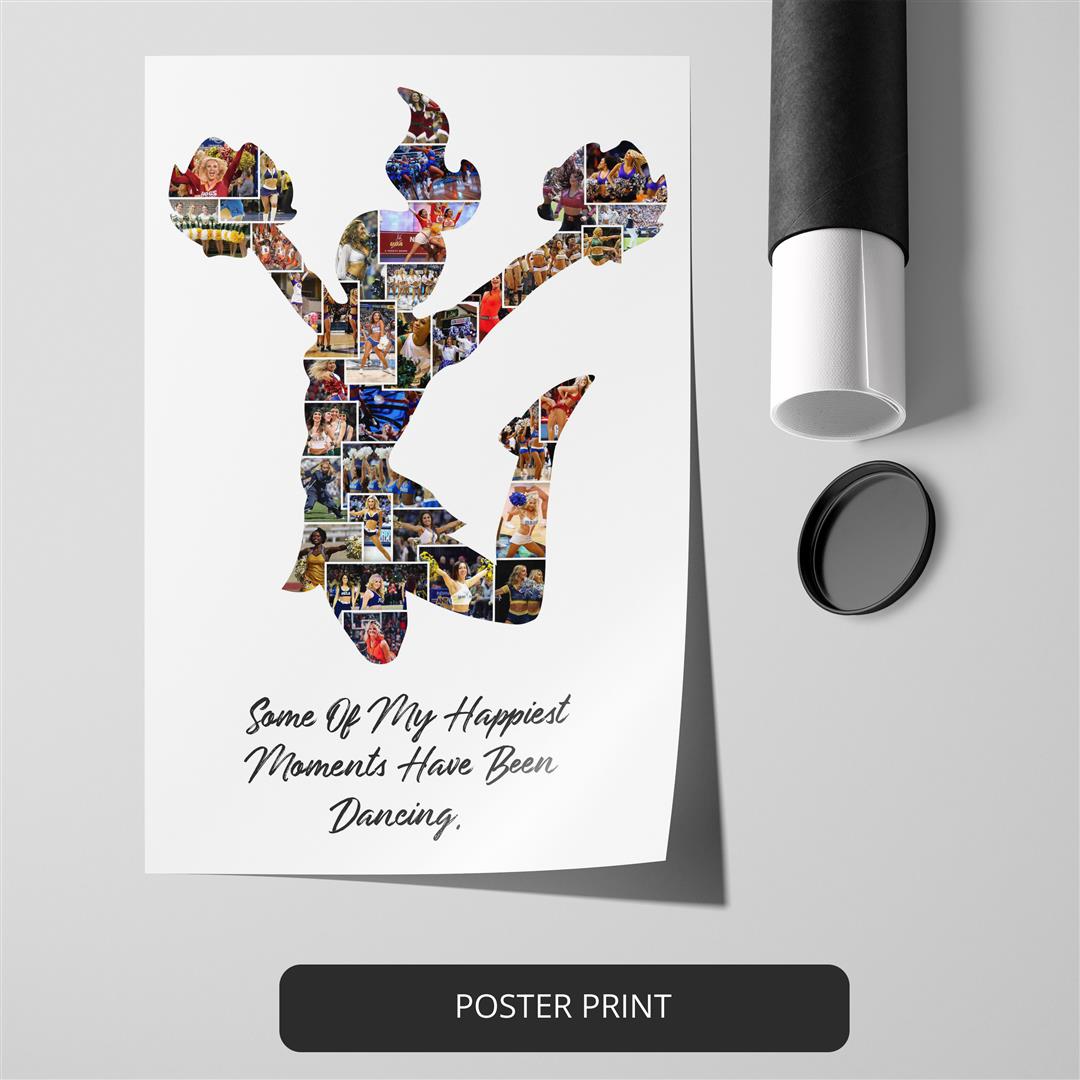 Cheerleading Wall Art: Customizable Photo Collage for Cheerleader Gifts