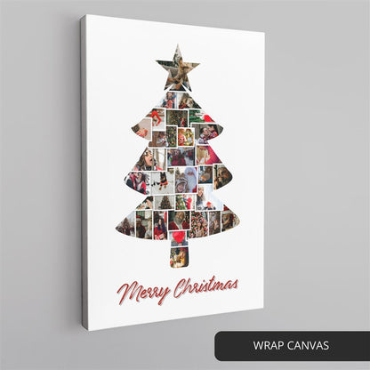 Unique Christmas Tree Poster: Custom Photo Collage Artwork