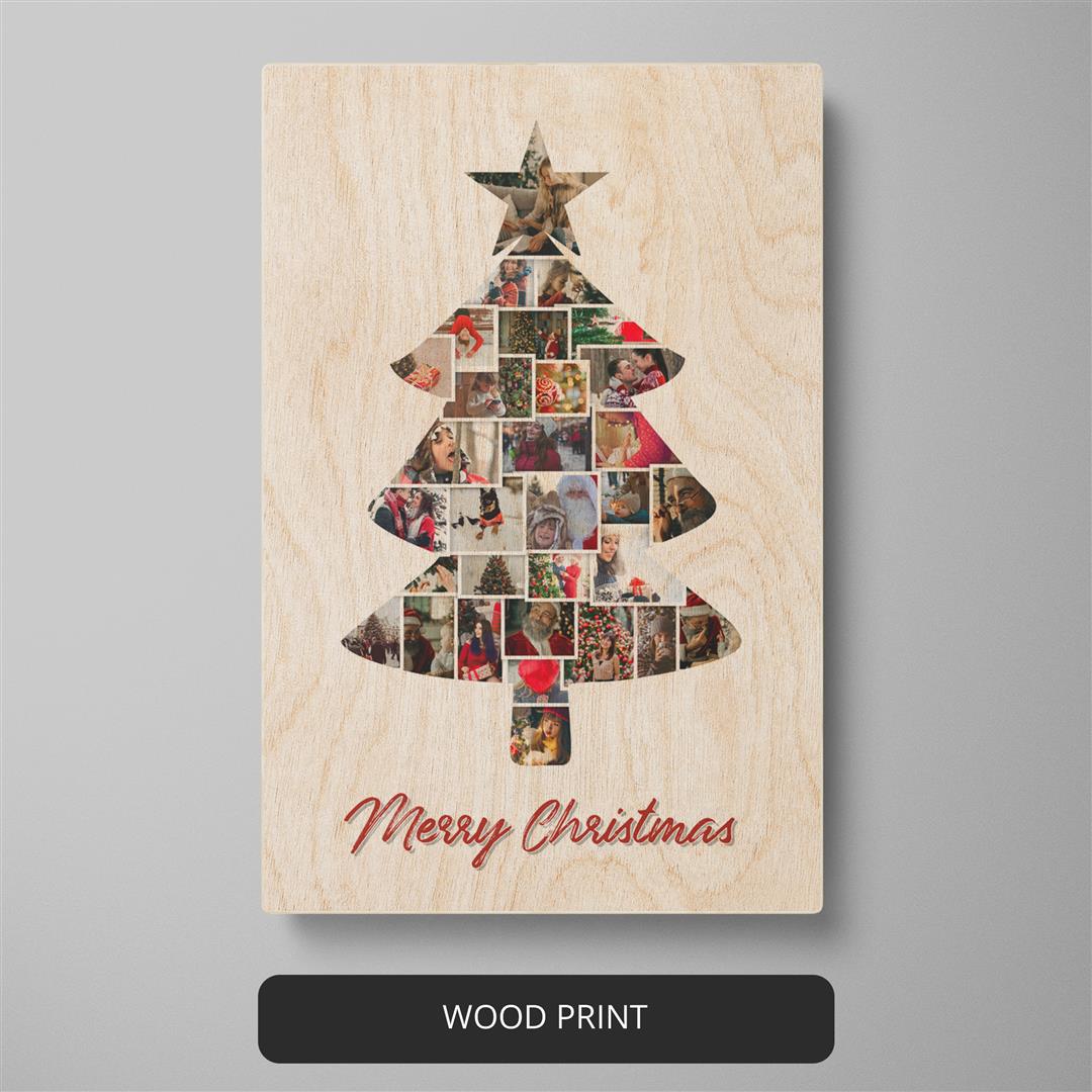 Christmas Tree Canvas: Personalized Collage Art for Gifts