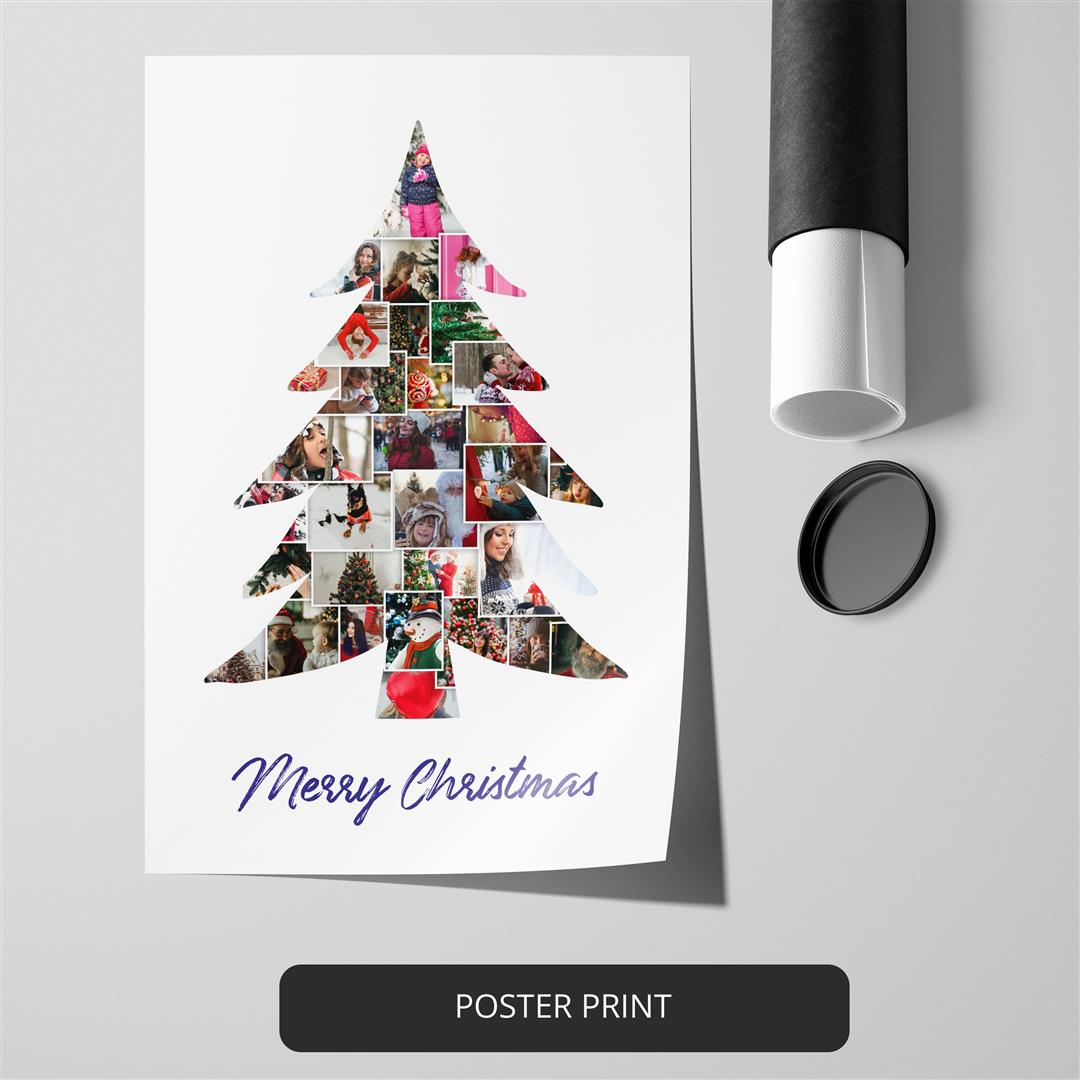 Christmas Tree Photo Collage: Unique Christmas Decoration
