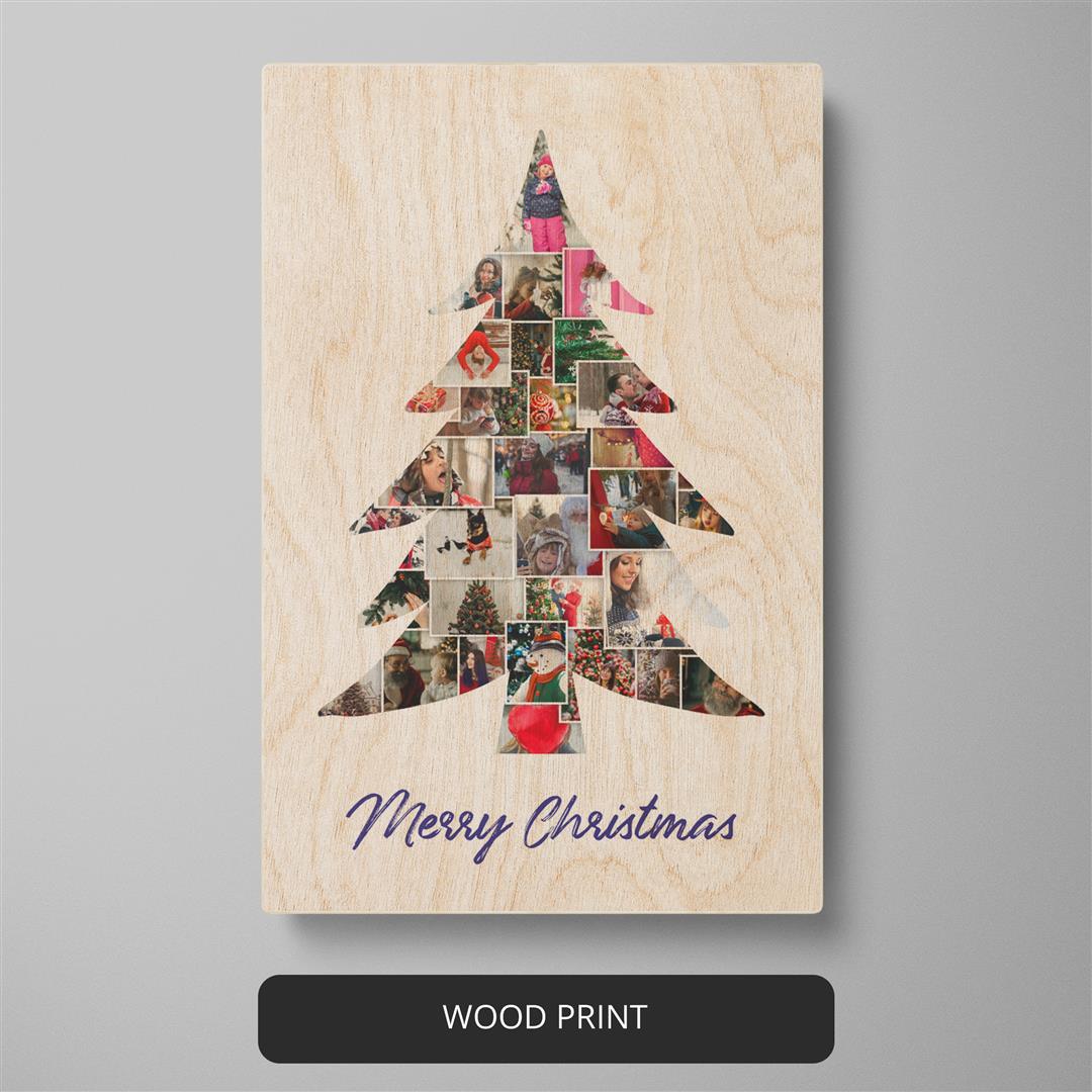 Christmas Tree Wall Art: Festive Photo Collage