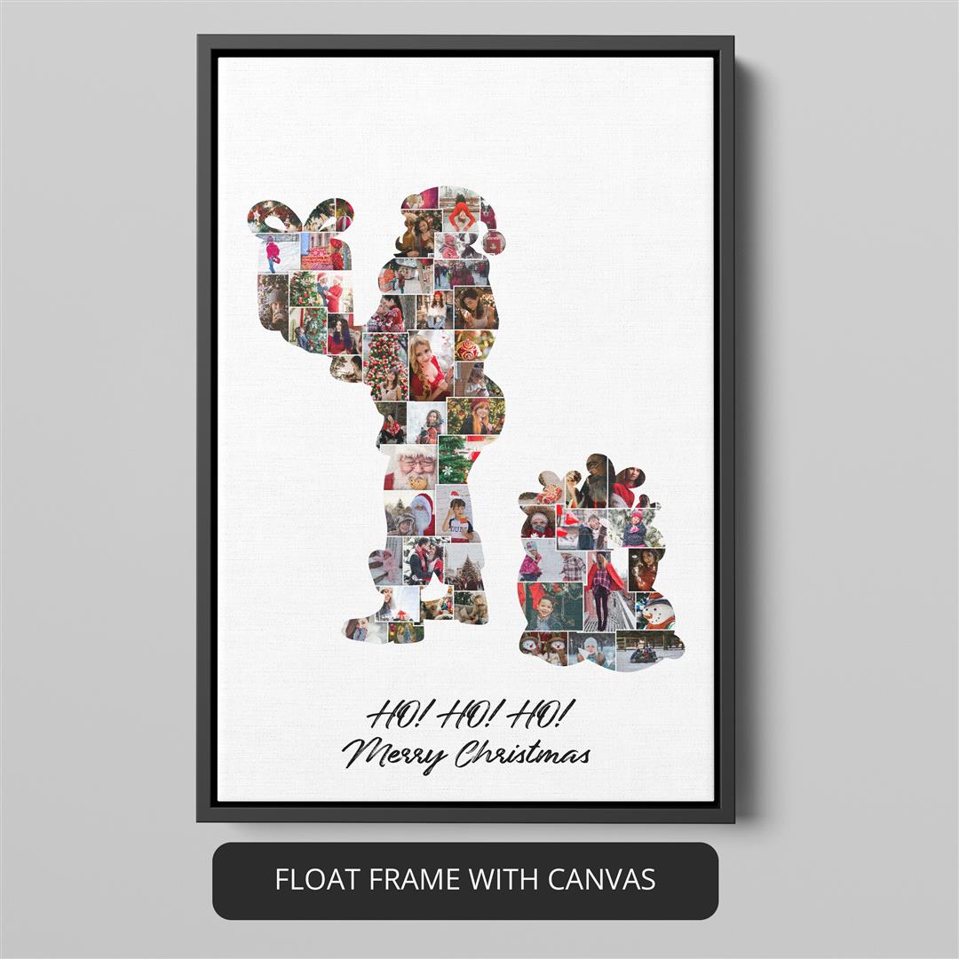 Christmas Santa Gift Ideas: Photo Collage with Santa Decor