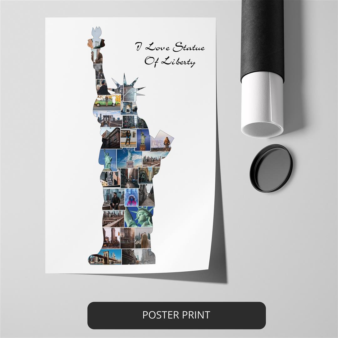 Capture the Beauty: Statue of Liberty Artwork in a Photo Collage