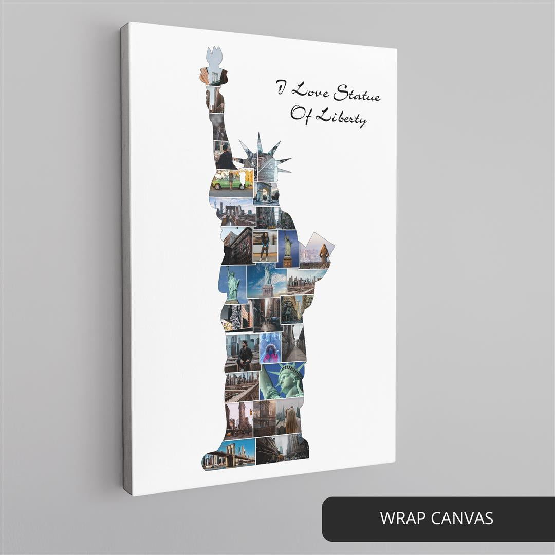 Unique Christmas Gift: Statue of Liberty Personalized Photo Collage
