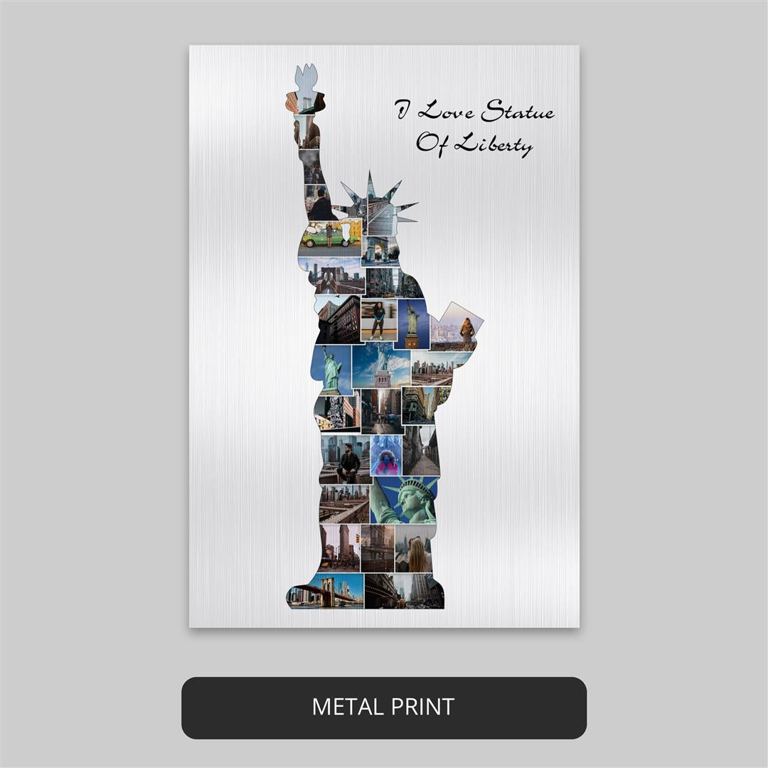 Preserve Memories: Statue of Liberty Photo Collage in a Stylish Frame