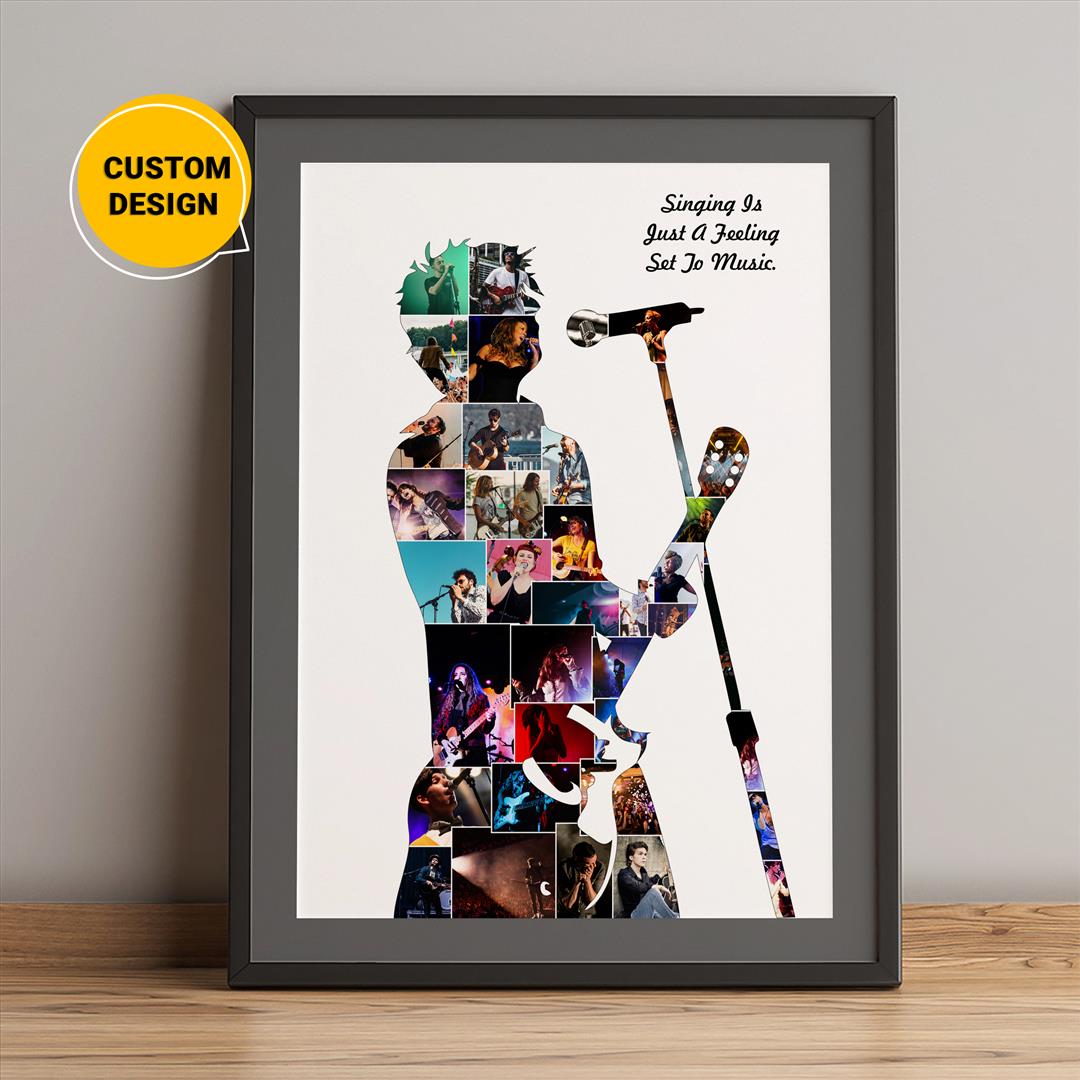 Personalized Music Lover Gifts: Customized Photo Collage for Singers