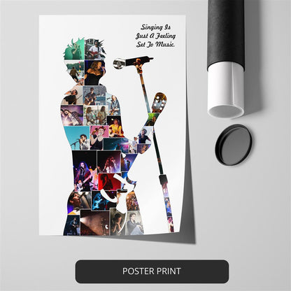 Singer Poster Gift: Unique Personalized Photo Collage for Singers