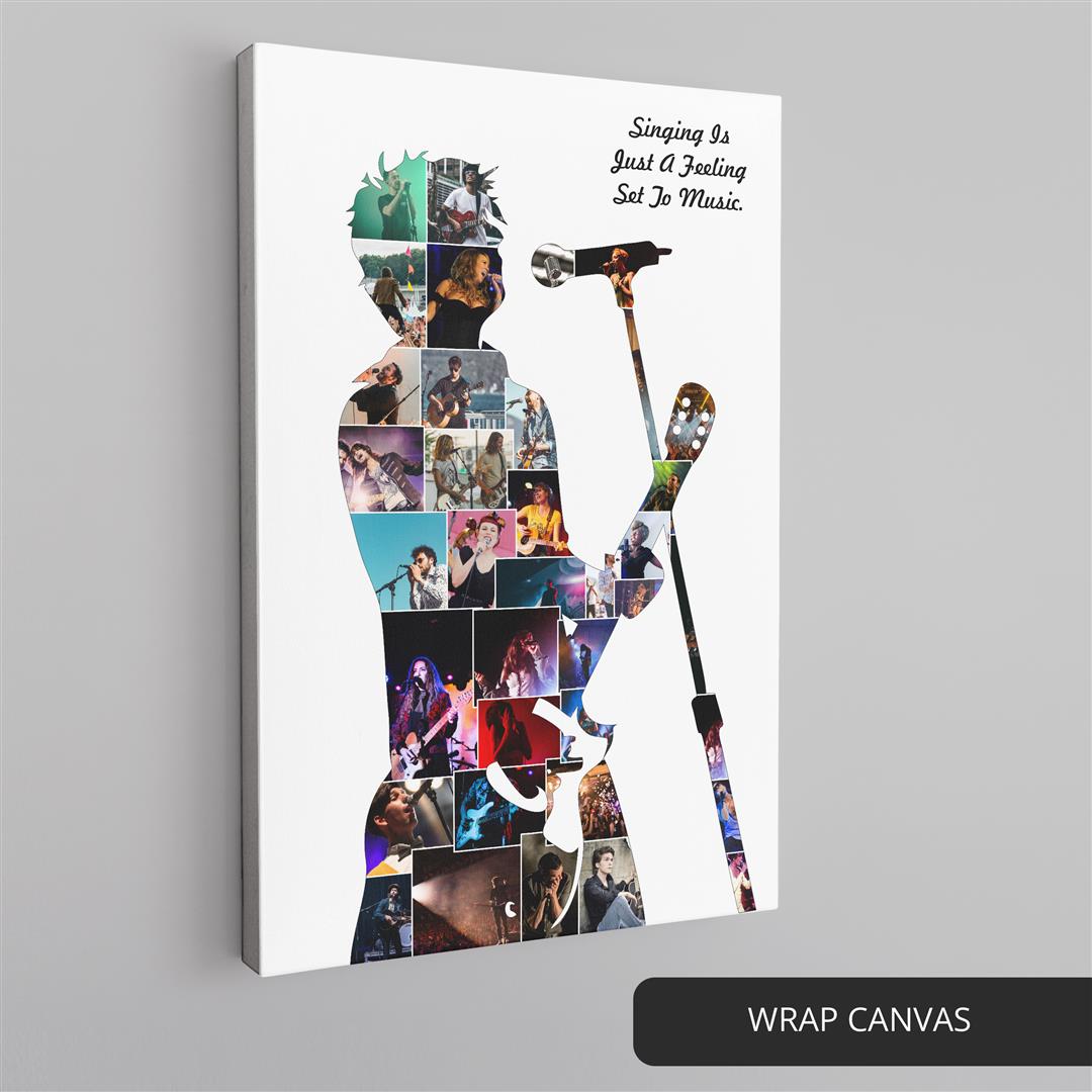Gift for Singer: Personalized Photo Collage for Singers and Music Enthusiasts