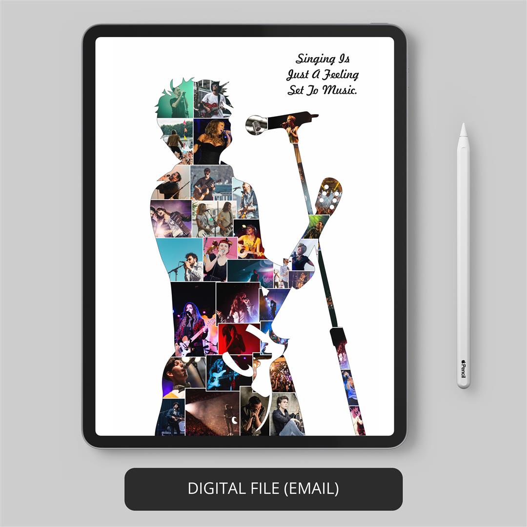 Singer Wall Art: Personalized Photo Collage for Singers and Music Lovers