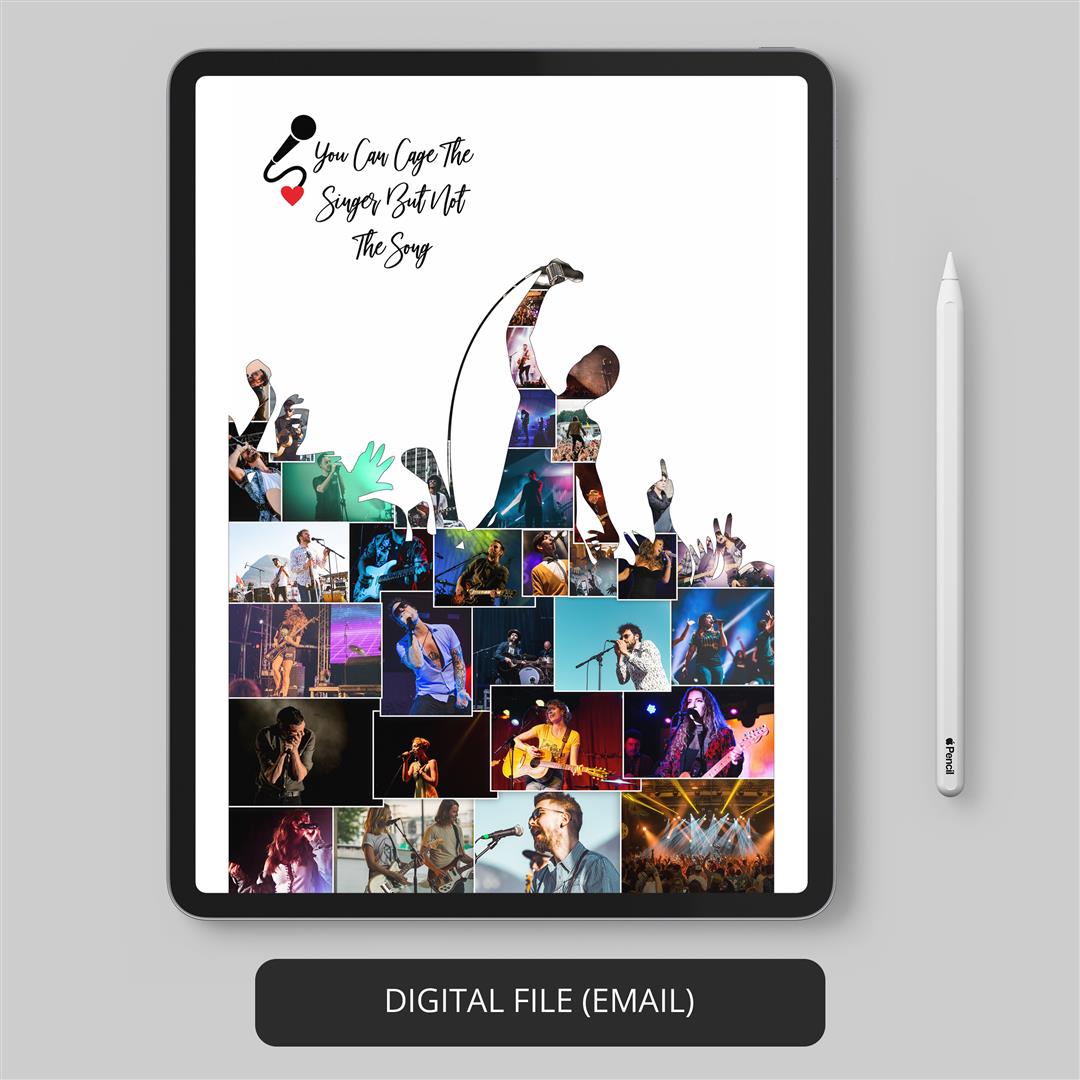 Singing Gifts - Personalized Collage Artwork for Christmas Decor and Music Enthusiasts