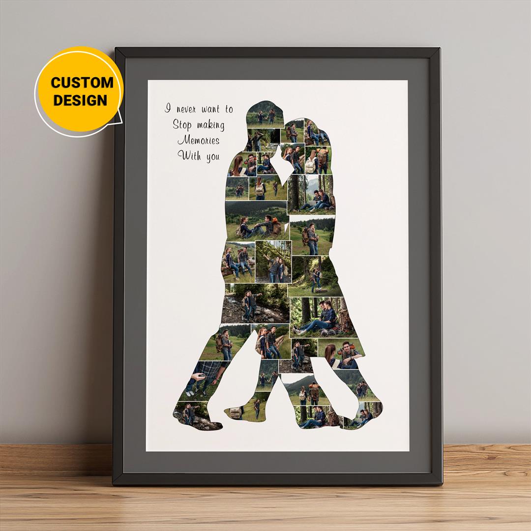 Personalized Couple Photo Collage - Unique Couple Gifts for Her