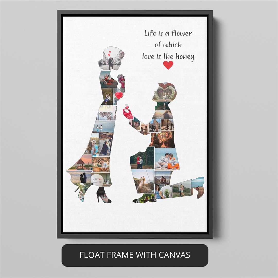 Couple Canvas Wall Art: Personalized Photo Collage for Your Loved One