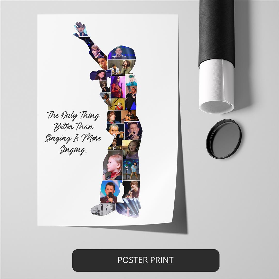Singing Wall Art Gift: Customized Photo Collage for Singers
