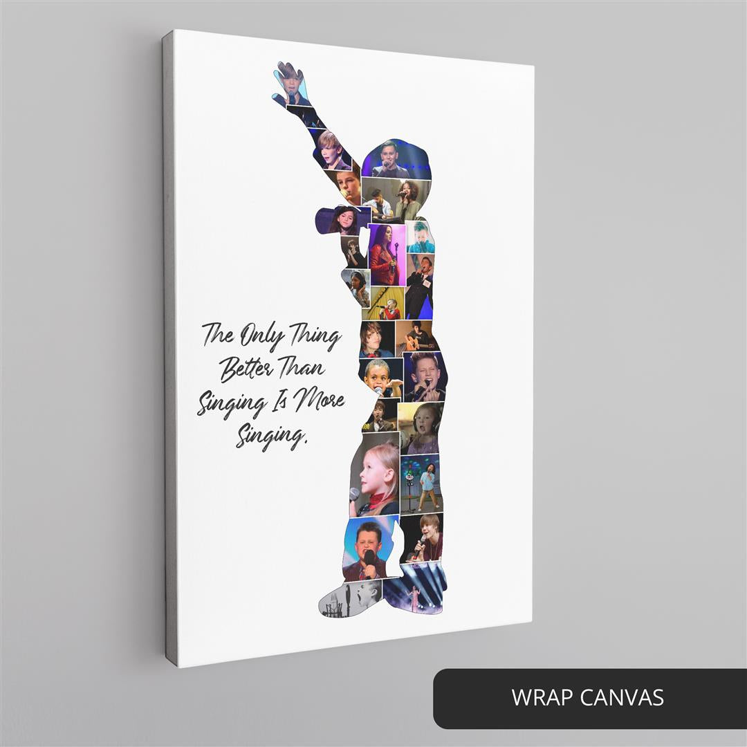 Unique Gifts for a Singer: Personalized Singing Art Photo Collage