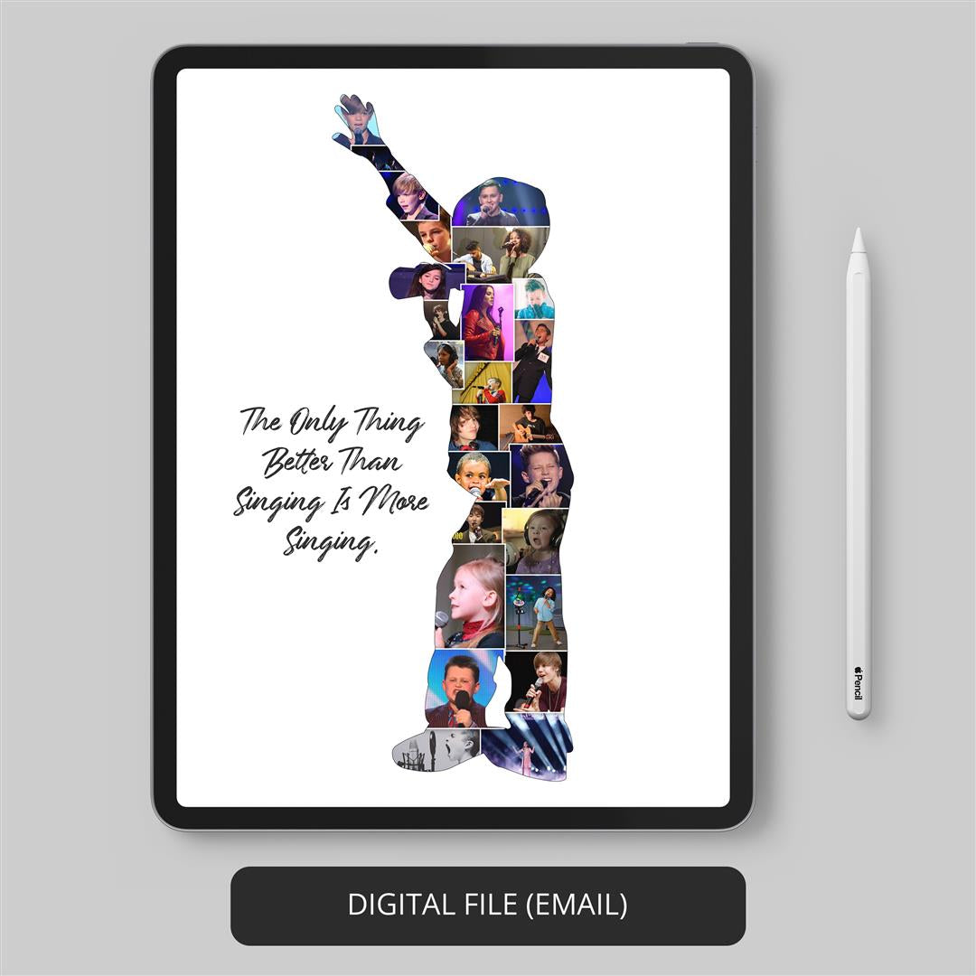 Gift for Singer Boyfriend: Personalized Singing Wall Art Collage