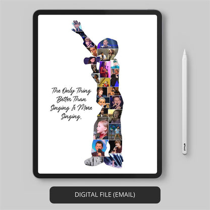 Gift for Singer Boyfriend: Personalized Singing Wall Art Collage