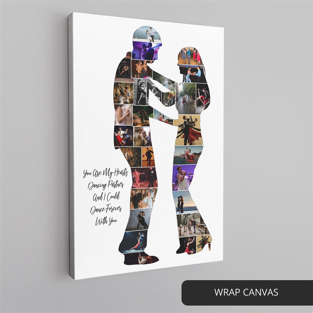 Dancing Couple Gift: Artistic Personalized Photo Collage to Celebrate Love