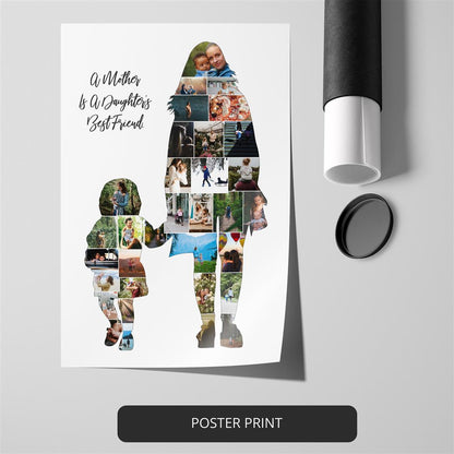 Mother's Day Photo Collage: Best Mother's Day Gifts - Customized Artwork for Mom and Daughter