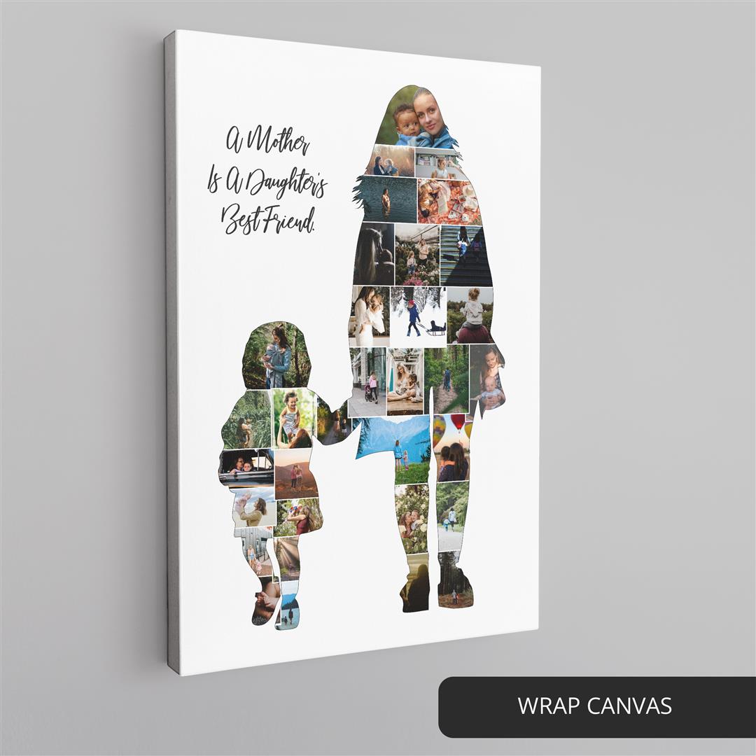 Custom Mother's Day Gifts: Mother's Day Photo Collage - Unique Wall Art for Mom and Daughter