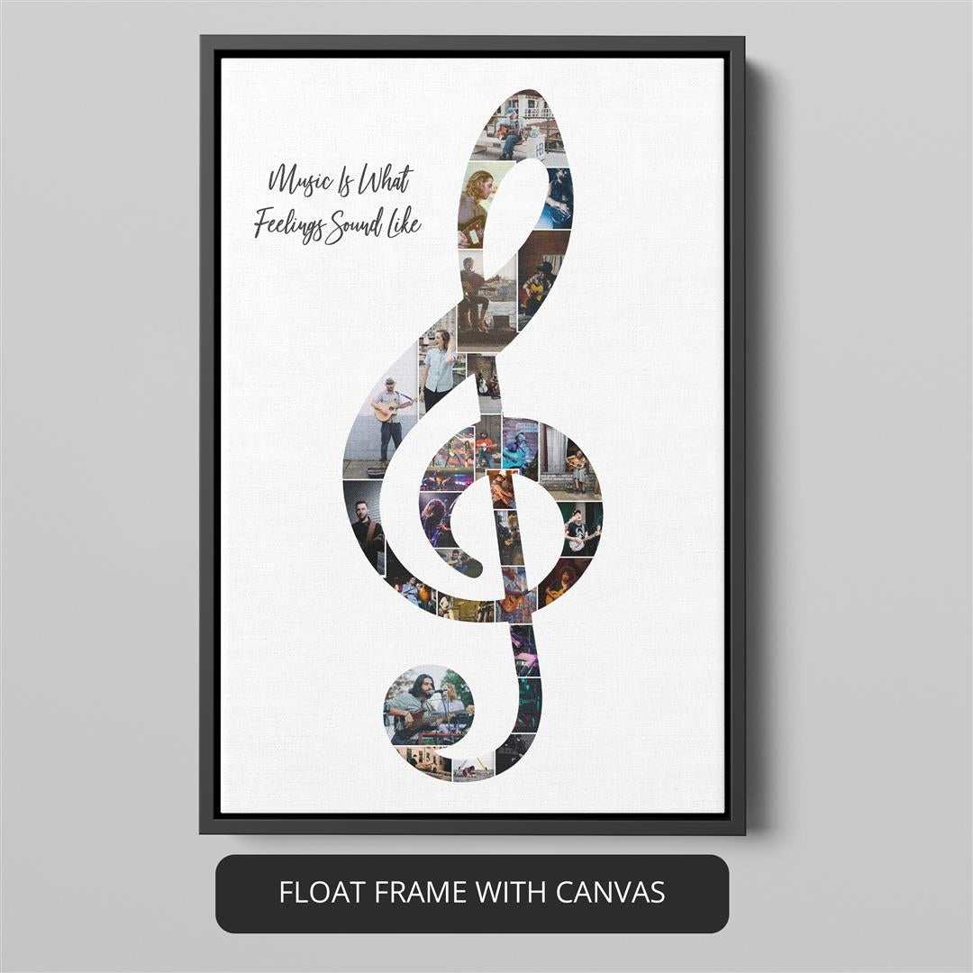 Unique Music Themed Collage - G Clef Art - Gift for Music Lovers