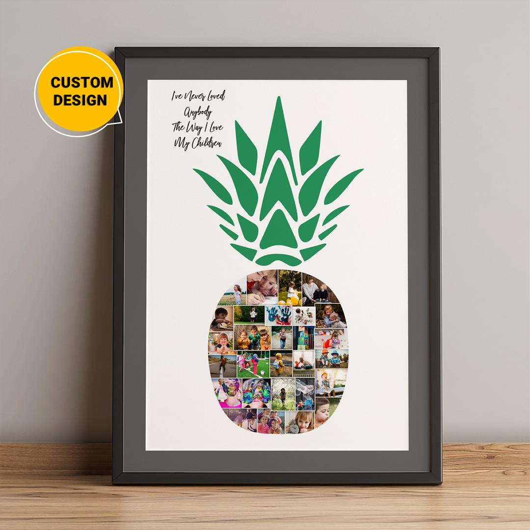 Personalized pineapple-themed photo collage - Unique pineapple gifts for her