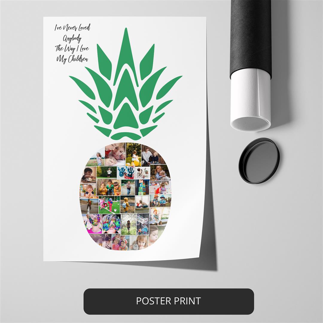 Customizable photo collage with pineapple design - Ideal baby shower gift
