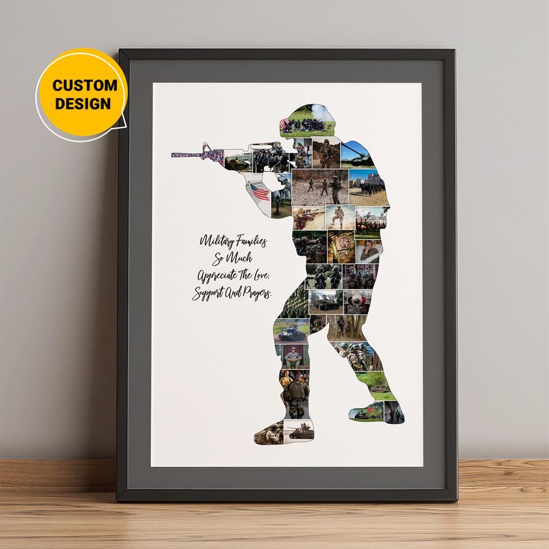 Personalized Photo Collage: Soldier Wall Art | Unique Soldier's Gift