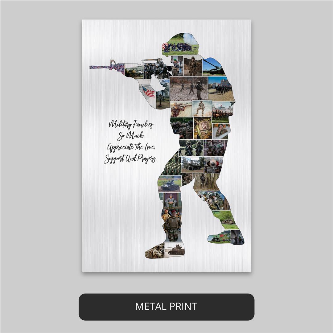 Soldier Wall Art: Personalized Photo Collage for Military Enthusiasts