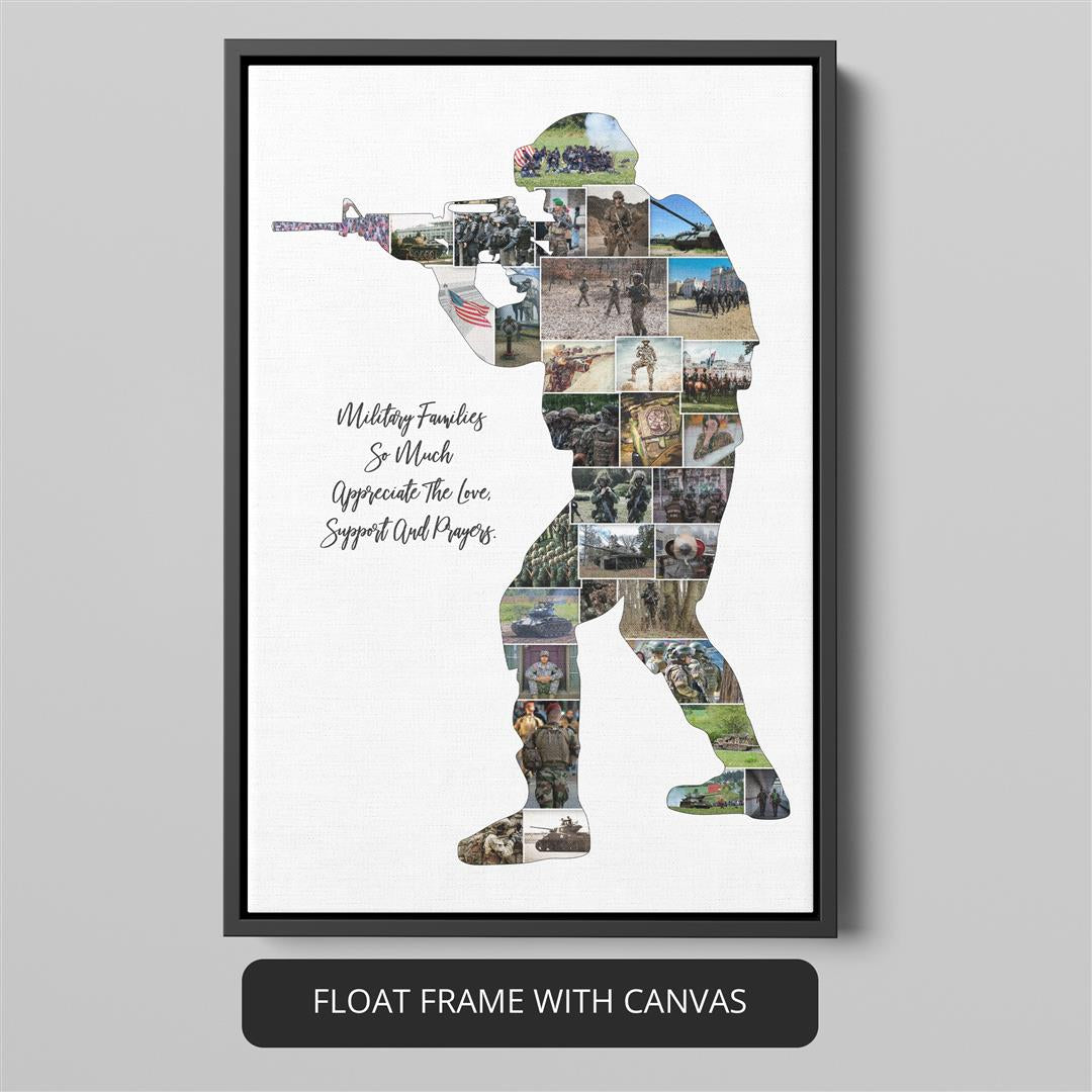 Unique Soldier's Gift: Canvas Wall Art featuring a Photo Collage