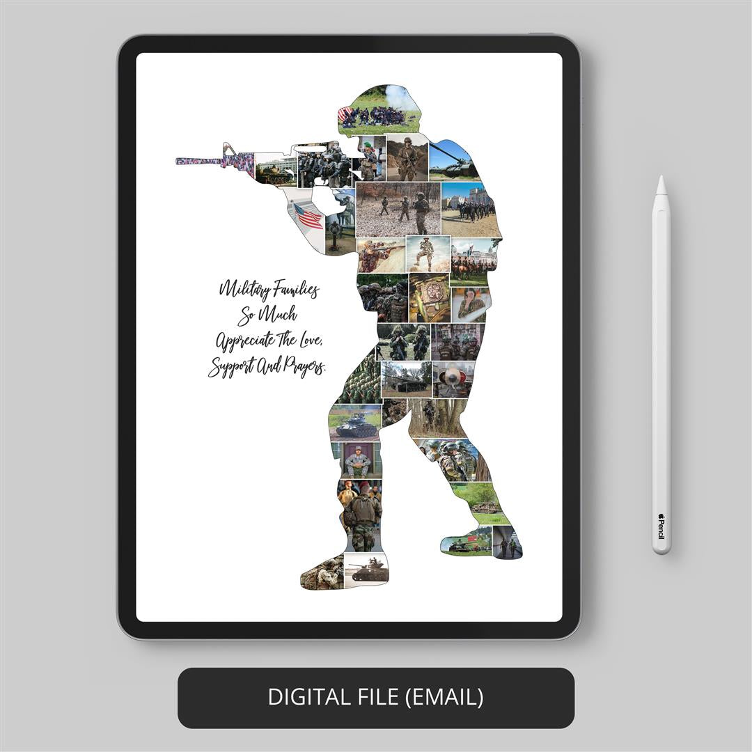 Soldier Artwork: Customizable Photo Collage for Military Decor