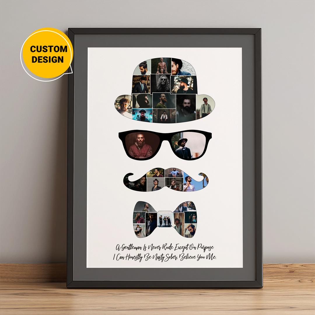 Personalized Gifts for Men - Custom Birthday Collage