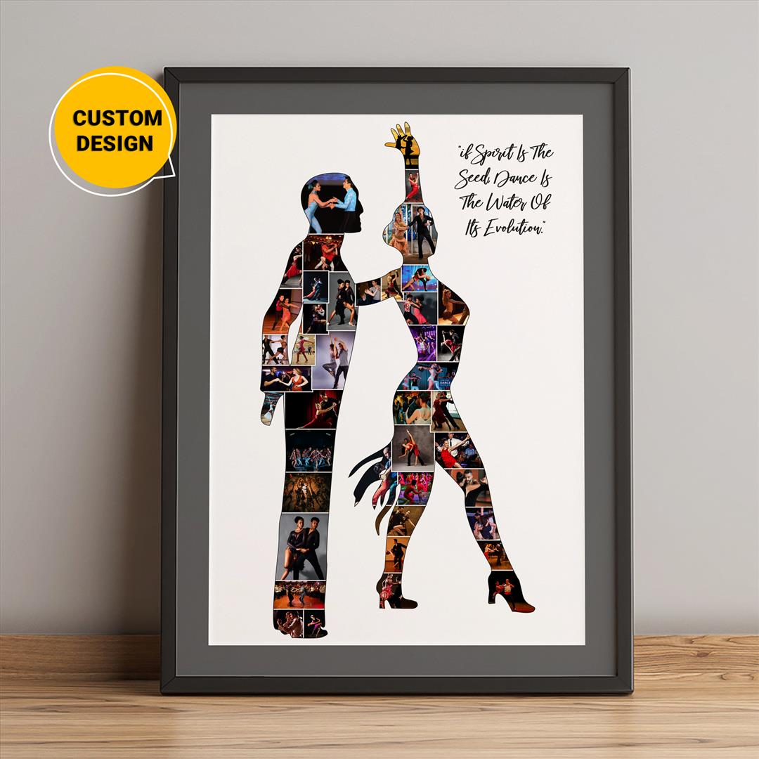Personalized Dancing Couple Gift - Customized Photo Collage