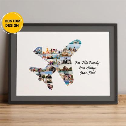 Customized Airplane Wall Art: Personalized Photo Collage for Aviation Enthusiasts