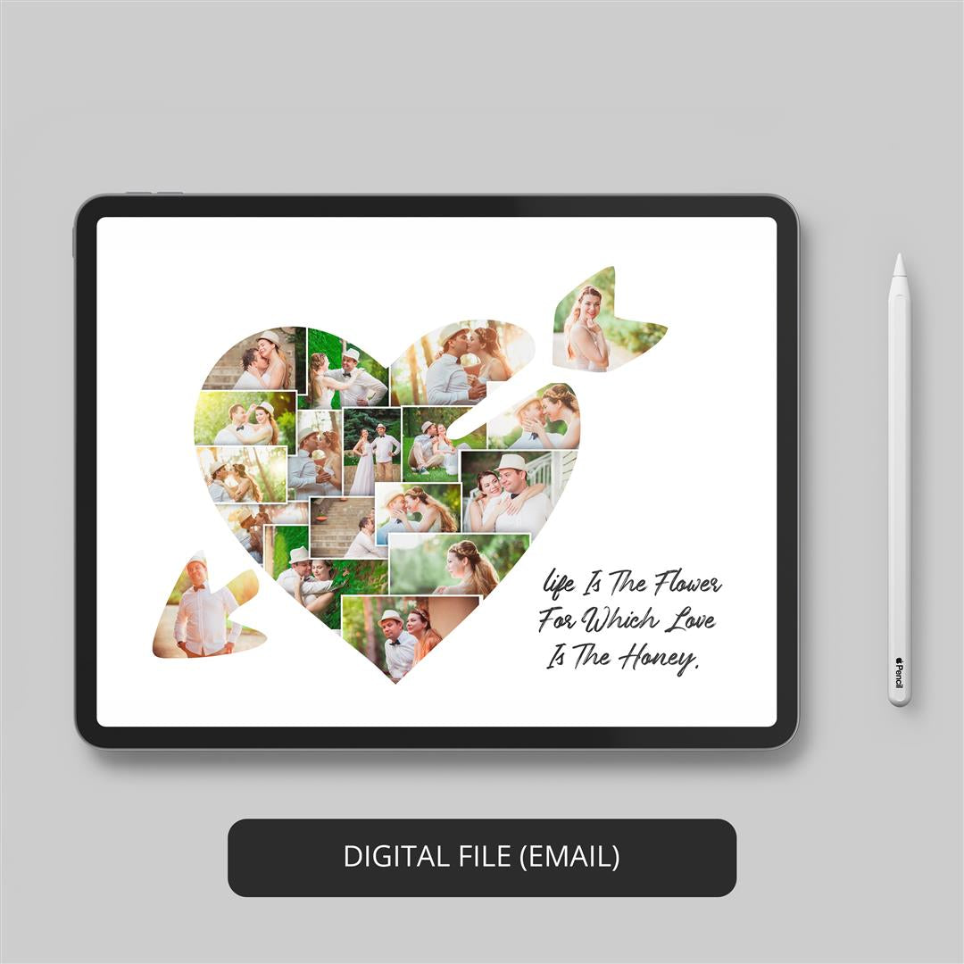 Heart artwork for stylish decor: Customized heart-shaped photo collage