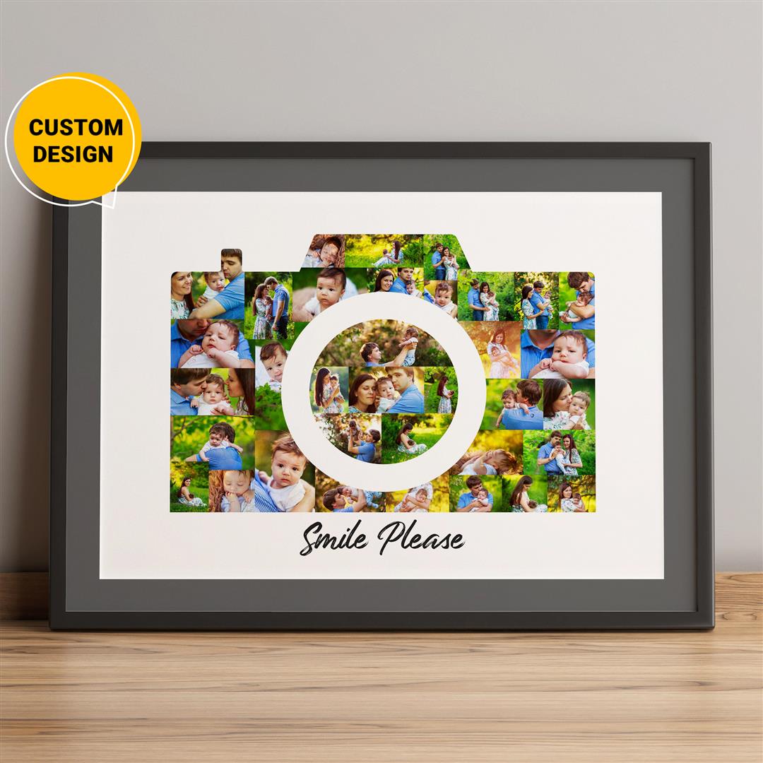 Personalized Camera Themed Gifts: Customizable Photo Collage