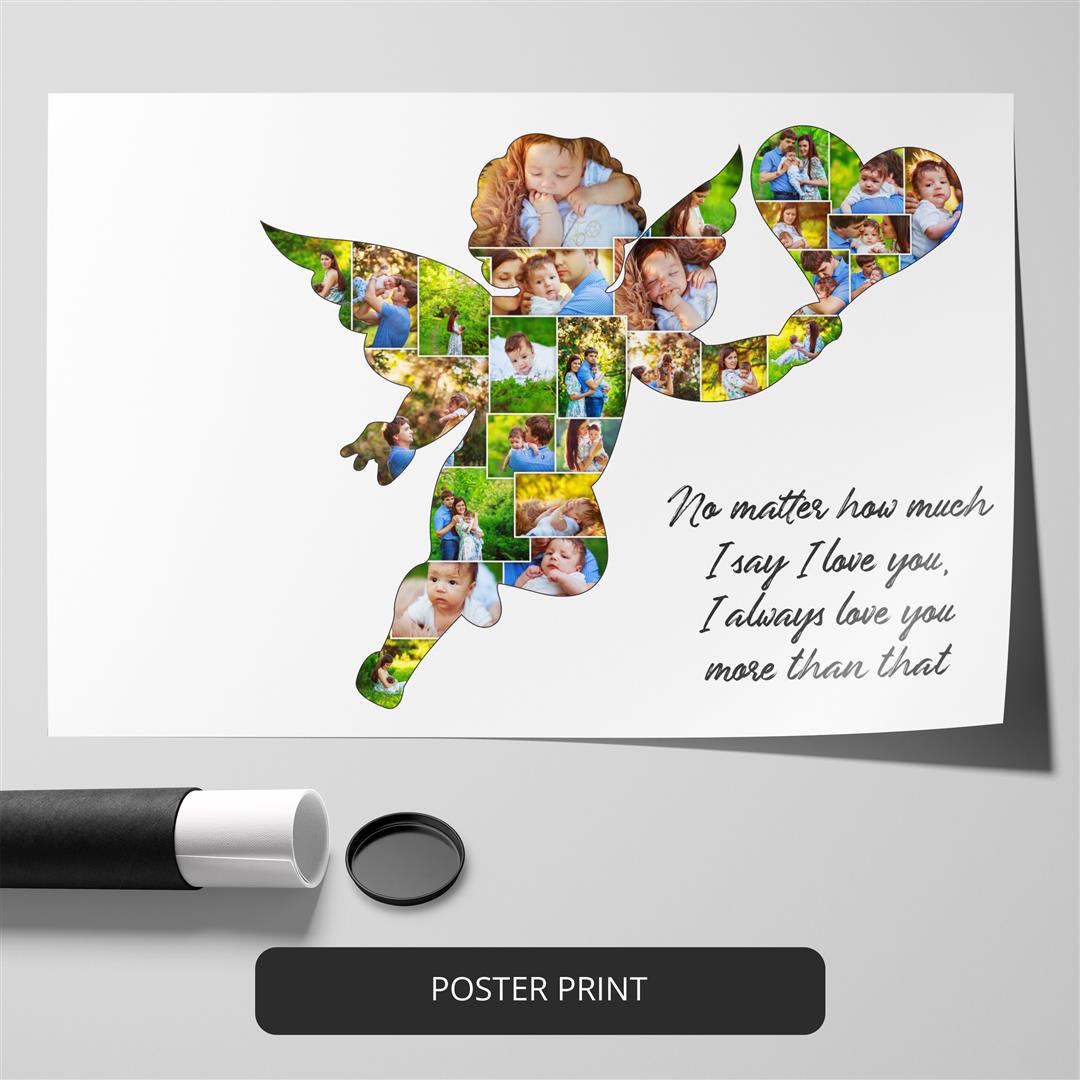 Best baby gifts - Personalized photo collage featuring adorable angel motifs
