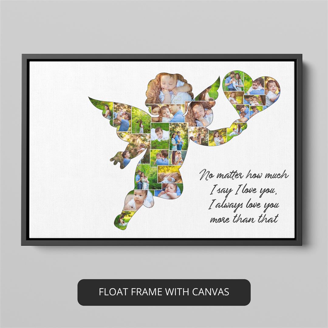 Angel wall decor - Personalized baby collage with heavenly angel designs