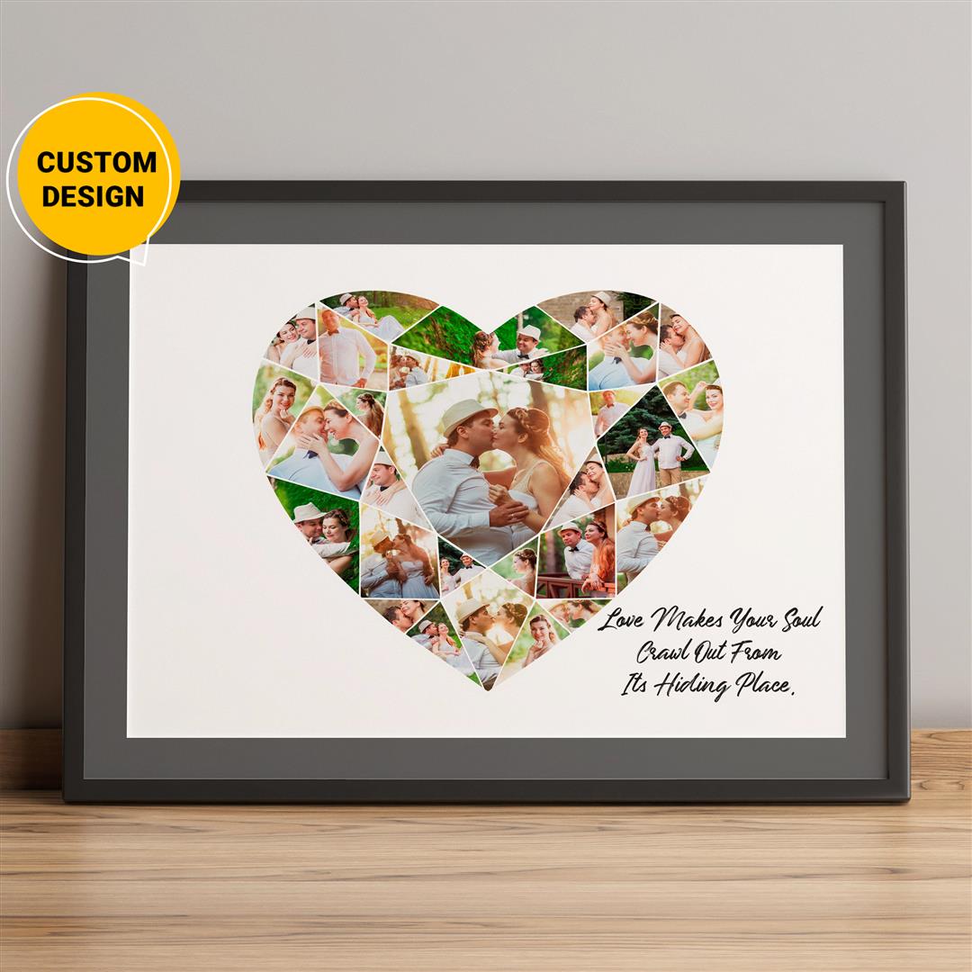 Heart-shaped photo collage - Personalized gift for friends