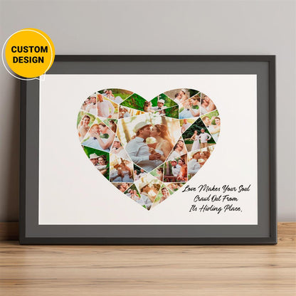 Heart-shaped photo collage - Personalized gift for friends