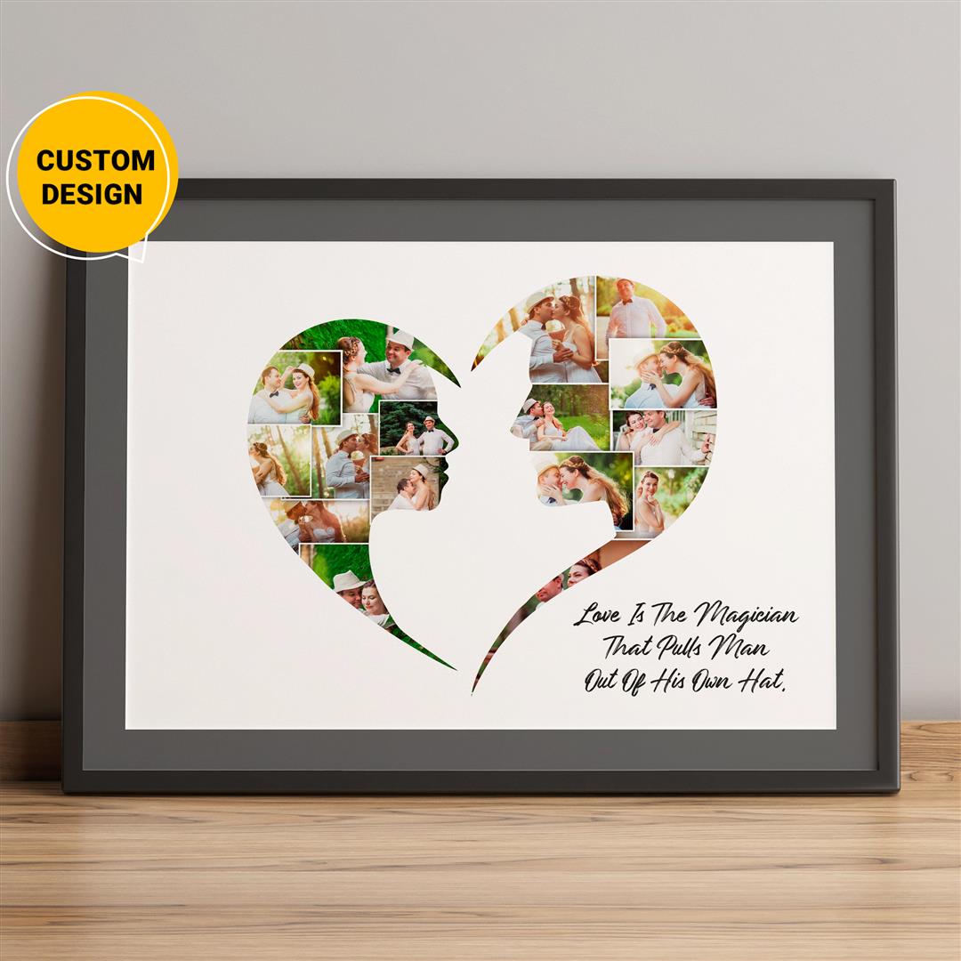 Unique Heart Shaped Gifts: Personalized Photo Collage for Valentine's Day