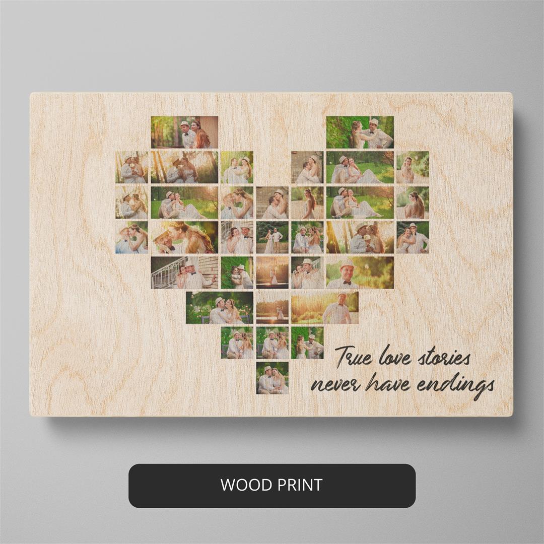 Romantic Couple Gift: Customizable Collage Photo Frame for Couples