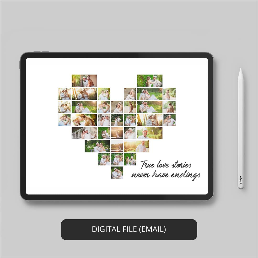 Anniversary Gift for Couple: Personalized Collage Photo Frame to Celebrate Love