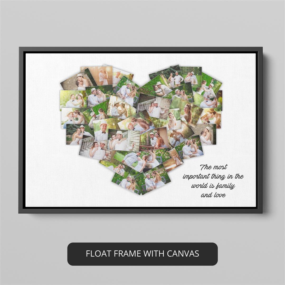Heart Shaped Photo Collage - Memorable Anniversary Gift