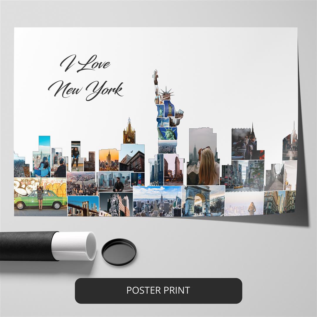 Unique New York City Gifts: Personalized Photo Collage Wall Art