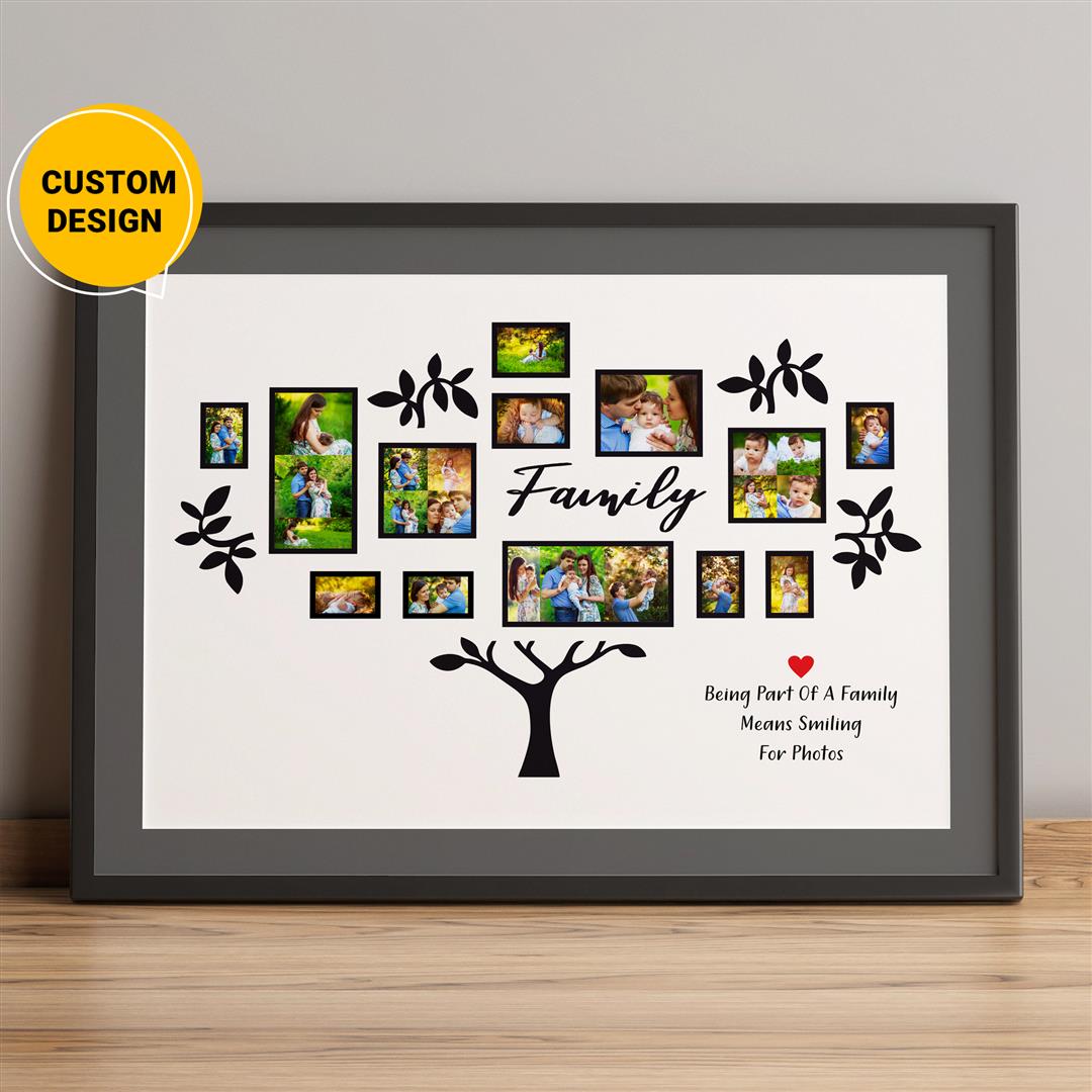 Personalized Family Tree Gift: Custom Photo Collage