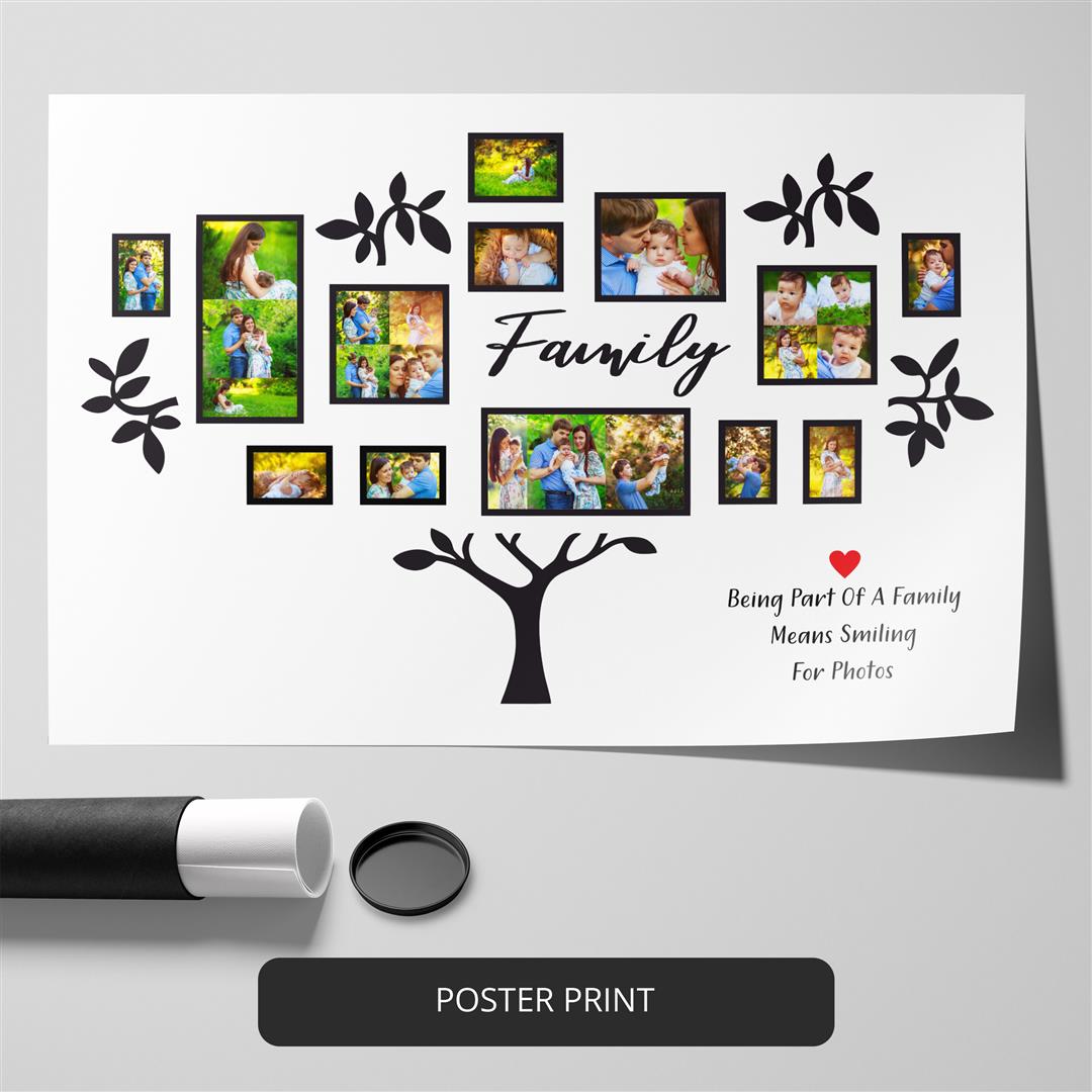 Family Tree Photo Collage: Unique Wall Art for Your Home