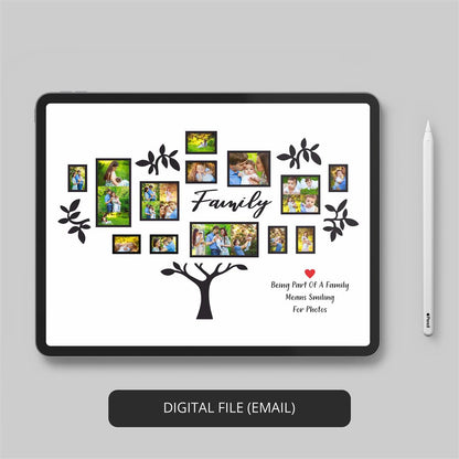 Family Tree Gifts for Grandparents: Personalized Photo Collage Tribute