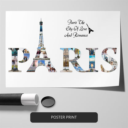 Unique Paris Themed Gifts for Her - Customizable Paris Photo Collage