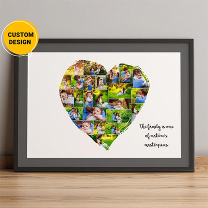 Love Heart Photo Collage Frame - Personalized Heart Artwork