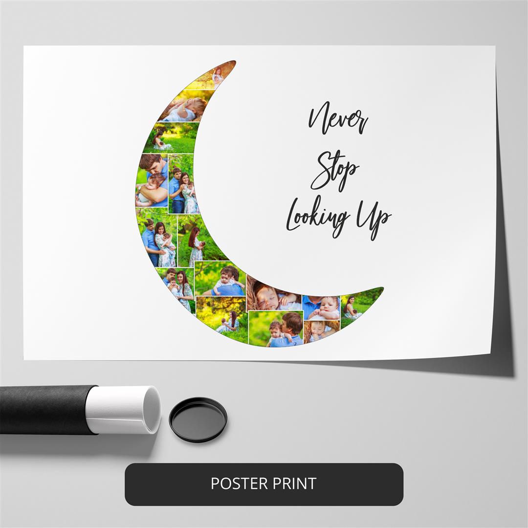 Gifts for Kids: Personalized Moon Photo Collage - Moon Gifts they'll Love